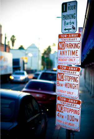 Parking signs in Los Angeles